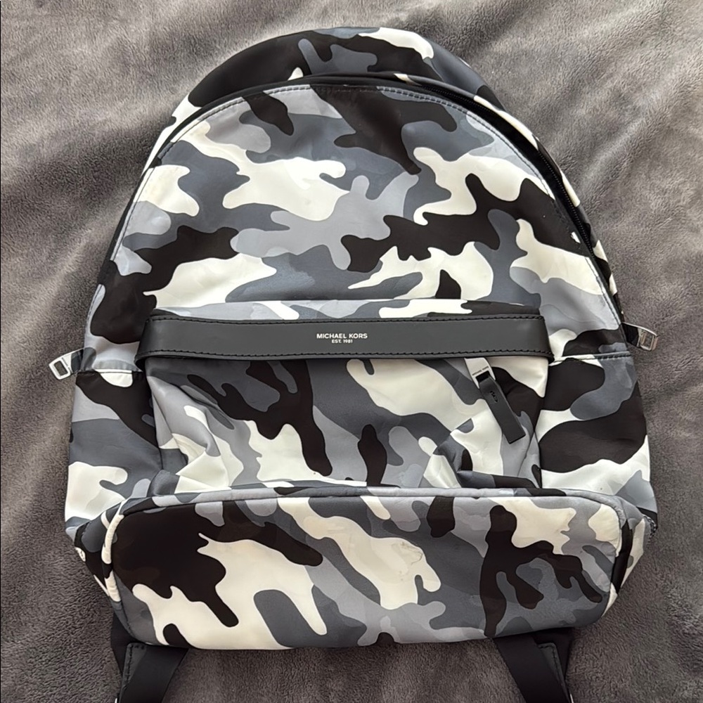 Michael Kors Black and Gray Camouflage Men's Backpack